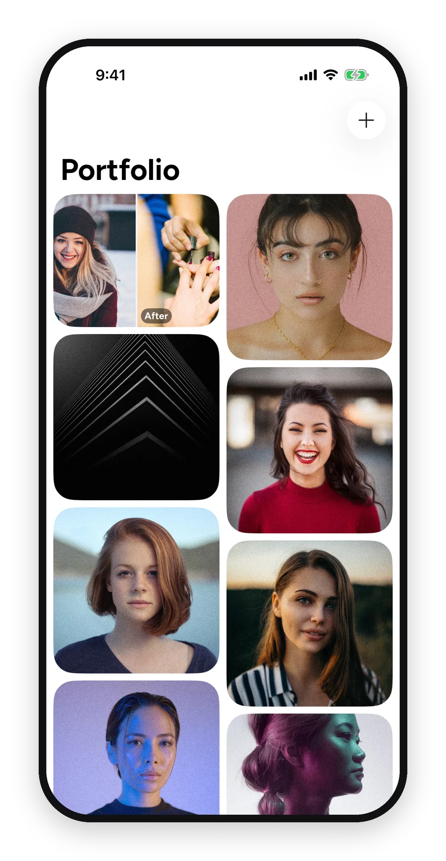 Portfolio-Übersicht in der MUA Studio App